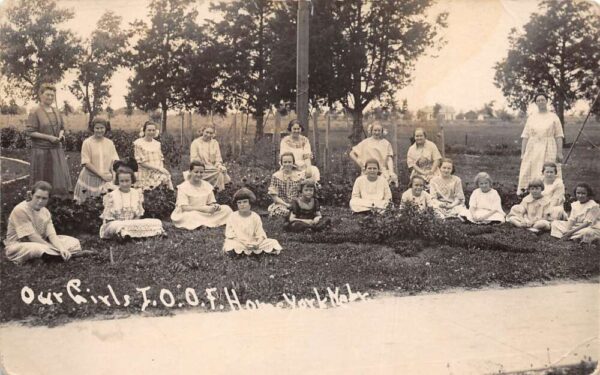 York Nebraska IOOF Home Girls Real Photo Postcard AA99165