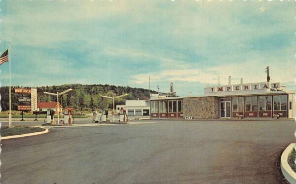 White River Canada Bagdon's Esso Centre Gas Station Vintage Postcard AA99214