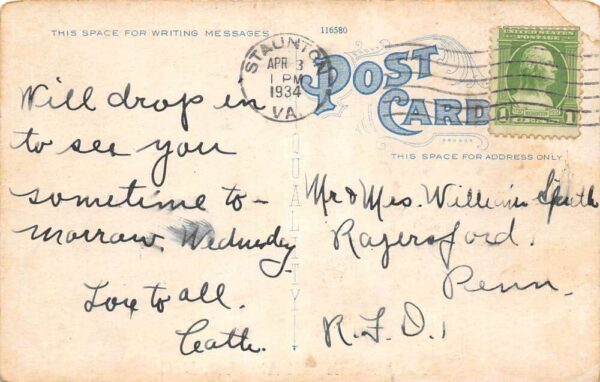 Aulander North Carolina Greetings Roadway Scenic Vintage Postcard AA89419 - Image 2